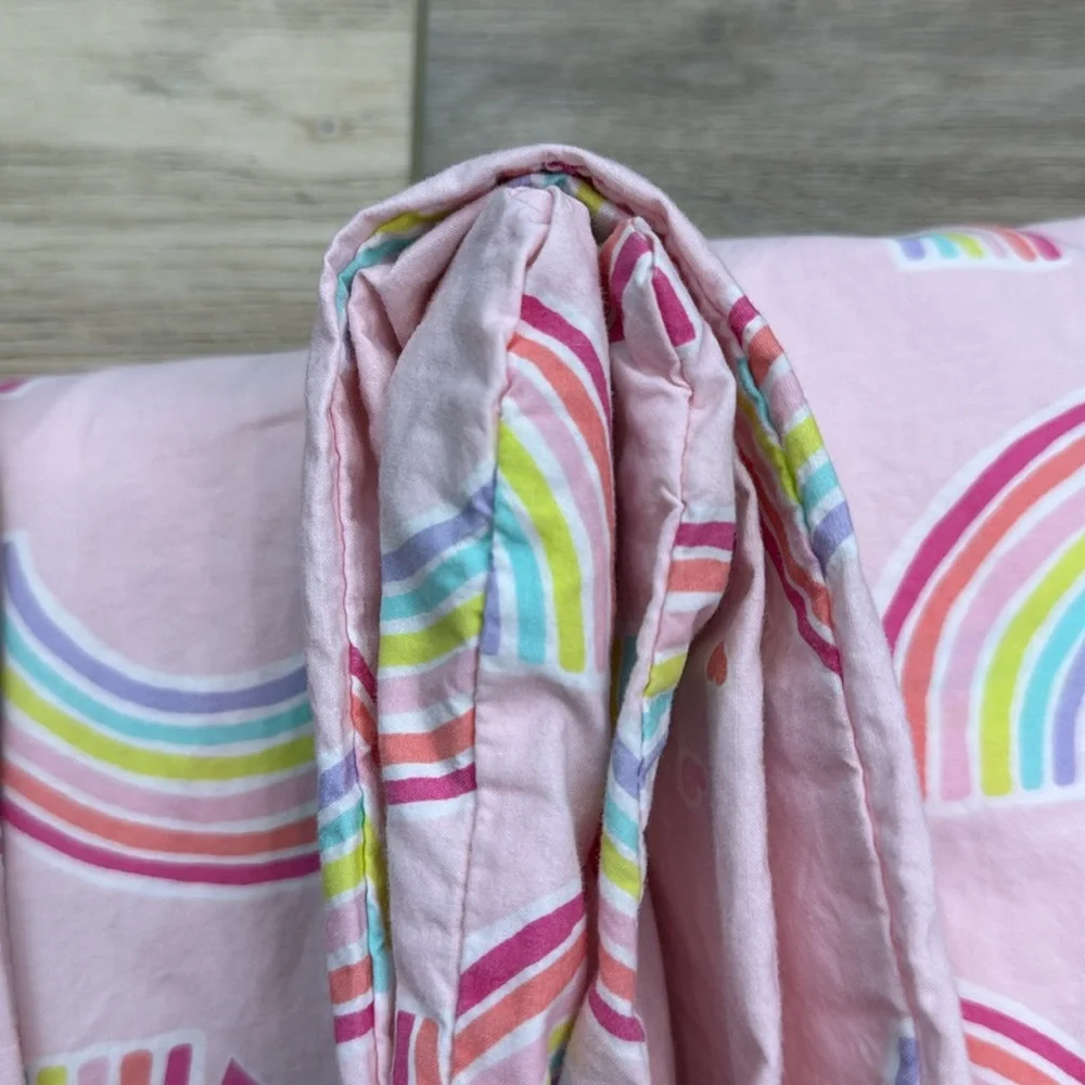Pottery Barn Kids Rainbow Hearts Pink Duvet Set Full‎ Queen
